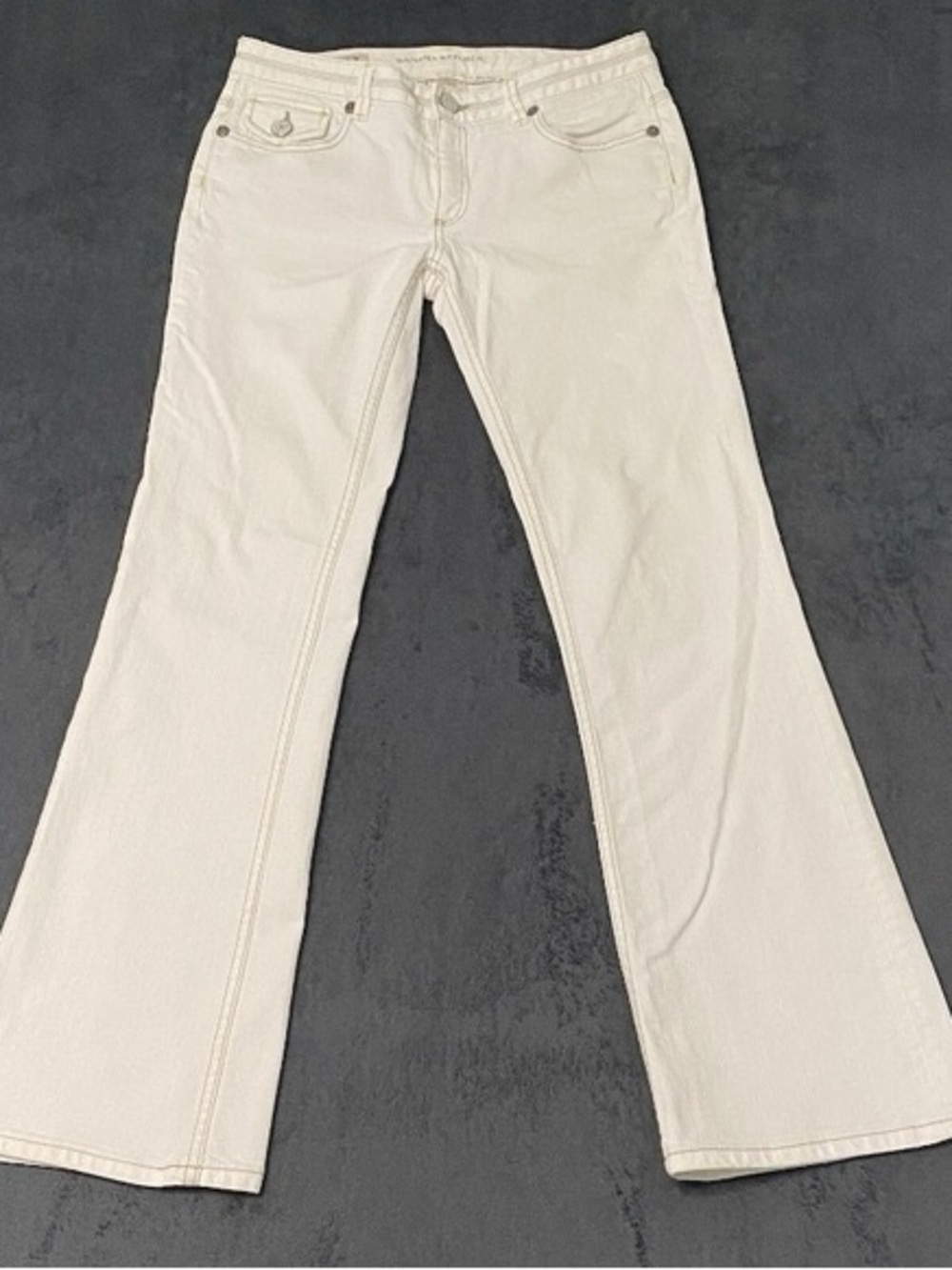 Banana Republic Cream Flare Wide-Leg Jeans